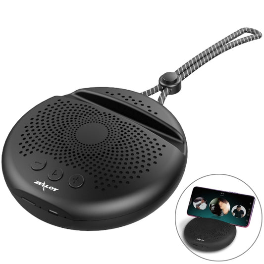 ZEALOT S24 Portable Stereo Bluetooth Speaker with Lanyard & Mobile Card Slot Holder, Supports Hands-free Call & TF Card (Black) - Desktop Speaker by ZEALOT | Online Shopping UK | buy2fix