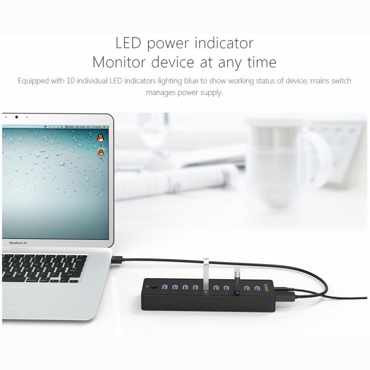 ORICO P10-U3-V1 10 USB 3.0 Ports HUB, Specification: US Plug - USB HUB by buy2fix | Online Shopping UK | buy2fix