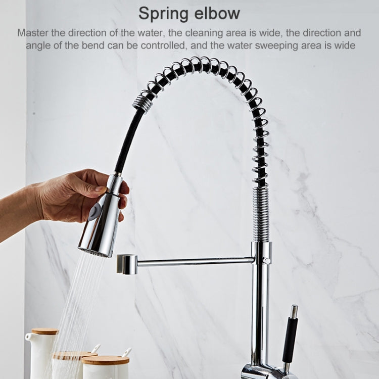 Universal Rotation Multi-functional Pull-out Kitchen Waterfall Faucet Sink Hot Cold Shower - Faucets & Accessories by buy2fix | Online Shopping UK | buy2fix