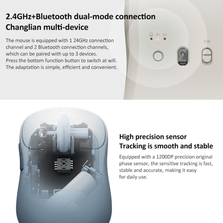 Original Xiaomi Dual-mode 1200DPI Ultra-thin Computer Mouse 3 (Beige White) - Wireless Mice by Xiaomi | Online Shopping UK | buy2fix