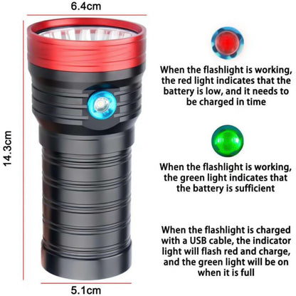 3 Gears, DB18 18xT6, Luminous Flux: 5400lm LED Flashlight, Without Battery (Red Black) - LED Flashlight by buy2fix | Online Shopping UK | buy2fix