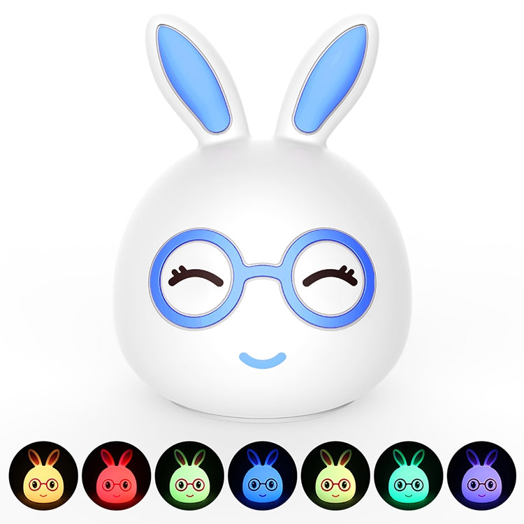 Happy Rabbit Creative Touch 3D LED Decorative Night Light, USB Charging Version (Blue) - Night Lights by buy2fix | Online Shopping UK | buy2fix