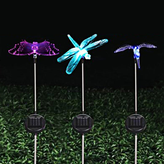 A106 3 PCS Colorful Light LED Solar Power Lamp, Bird Dragonfly Butterfly Pattern Outdoor Garden Landscape Path Decorative Light - Solar Lights by buy2fix | Online Shopping UK | buy2fix