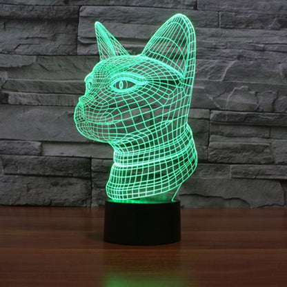 Side Face Cat Style 3D Touch Switch Control LED Light , 7 Color Discoloration Creative Visual Stereo Lamp Desk Lamp Night Light - Novelty Lighting by buy2fix | Online Shopping UK | buy2fix