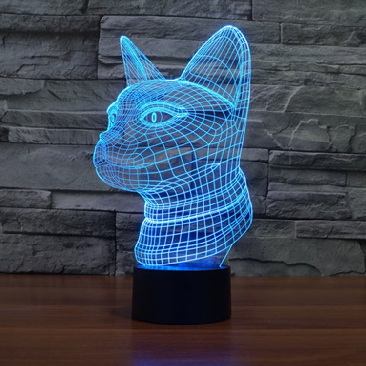Side Face Cat Style 3D Touch Switch Control LED Light , 7 Color Discoloration Creative Visual Stereo Lamp Desk Lamp Night Light - Novelty Lighting by buy2fix | Online Shopping UK | buy2fix