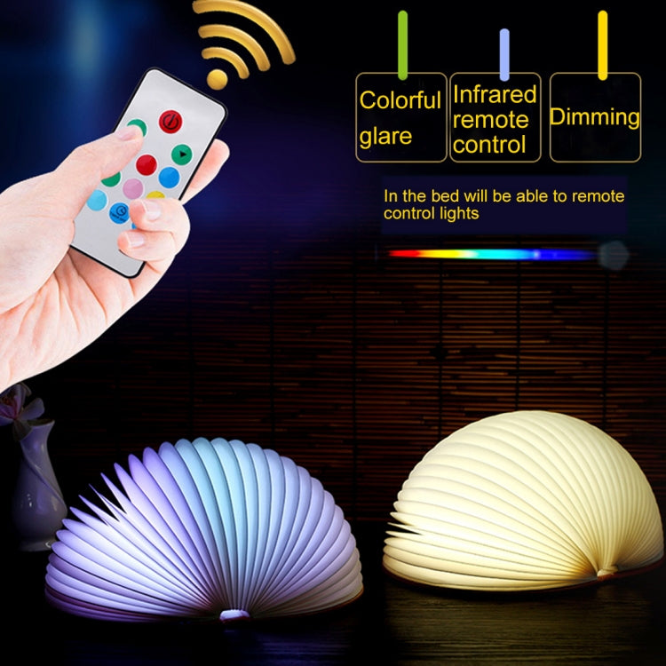 Foldable Pages Colorful Dimming Book Shape LED Light , Creative Portable USB Charging Semicircle Night Light with Remote Control(Brown) - Night Lights by buy2fix | Online Shopping UK | buy2fix