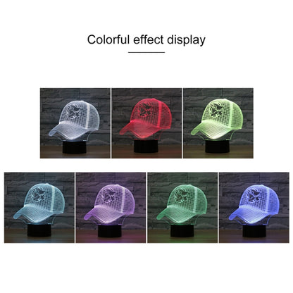 Baseball Cap Shape 3D Colorful LED Vision Light Table Lamp, USB & Battery Version - Novelty Lighting by buy2fix | Online Shopping UK | buy2fix