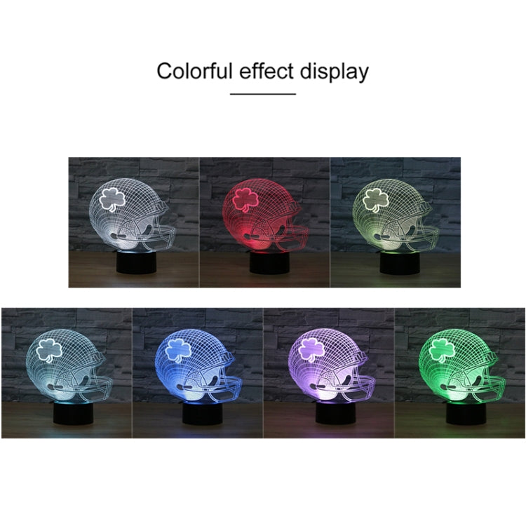 Rugby Hat Flower Shape 3D Colorful LED Vision Light Table Lamp, 16 Colors Remote Control Version - Novelty Lighting by buy2fix | Online Shopping UK | buy2fix