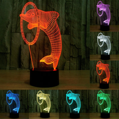 Dolphin Style 3D Touch Switch Control LED Light , 7 Colour Discoloration Creative Visual Stereo Lamp Desk Lamp Night Light - Novelty Lighting by buy2fix | Online Shopping UK | buy2fix