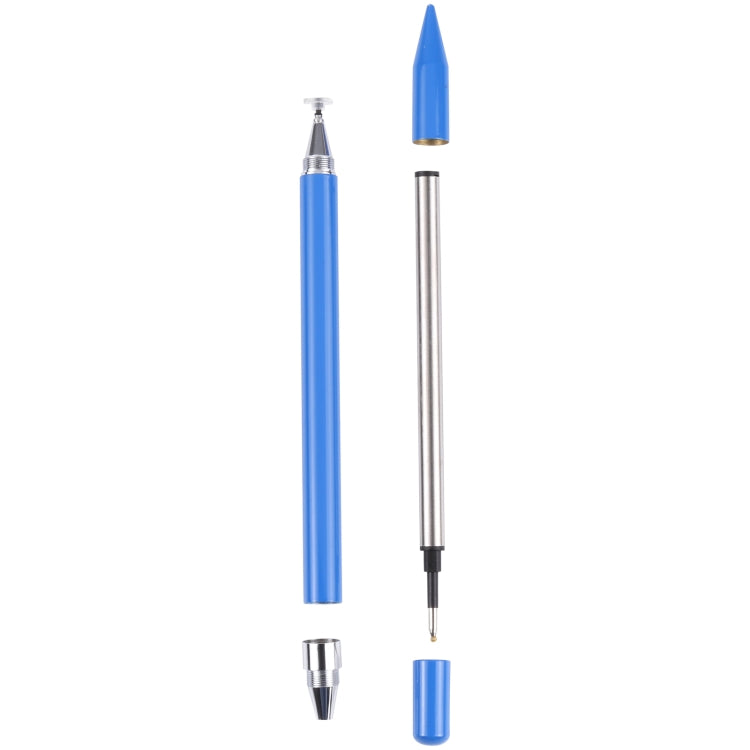 Pt360 2 in 1 Universal Silicone Disc Nib Stylus Pen with Common Writing Pen Function (Blue) - Stylus Pen by buy2fix | Online Shopping UK | buy2fix