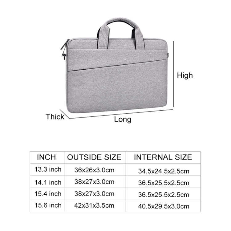 ST03S 14.1 inch Double Side Pockets Wearable Oxford Cloth Soft Handle Portable Laptop Tablet Bag(Grey) - 14.1 inch by buy2fix | Online Shopping UK | buy2fix