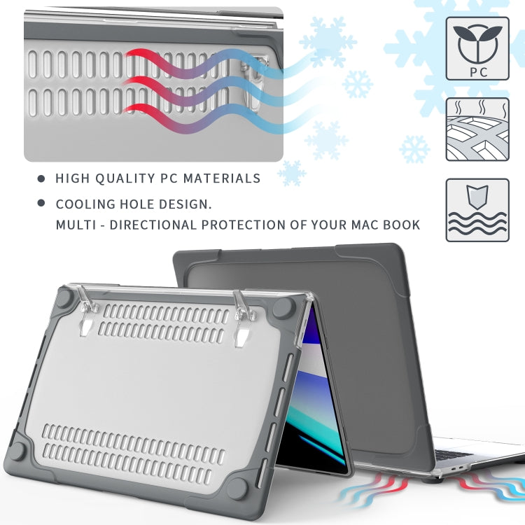 For MacBook Pro 16 inch A2141 (2019) PC + TPU Two Colors Laptop Protective Case(Grey) - MacBook Pro Cases by buy2fix | Online Shopping UK | buy2fix