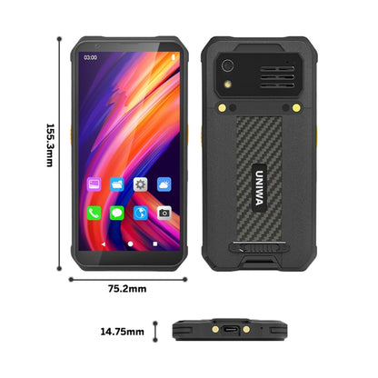 UNIWA M512 2D Scan Version Rugged Phone, 4GB+64GB, IP65 Waterproof Dustproof Shockproof, 4100mAh Battery, 5.7 inch Android 12 MTK6762 Octa Core up to 2.0GHz, Network: 4G, NFC (Black) - UNIWA by UNIWA | Online Shopping UK | buy2fix
