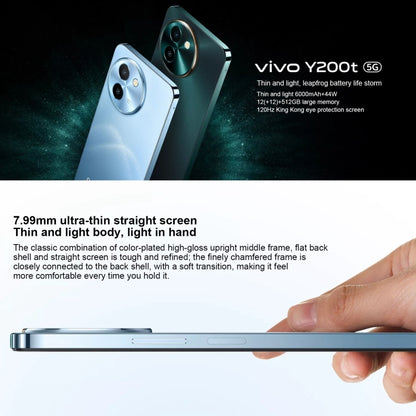 vivo Y200t, Dual Back Cameras, 8GB+256GB, Face ID Screen Fingerprint Identification, 6.72 inch Android 14.0 OriginOS 4 Snapdragon 6 Gen 1 Octa Core 2.2GHz, OTG, Network: 5G, Support Google Play (Dark Green) - vivo by vivo | Online Shopping UK | buy2fix