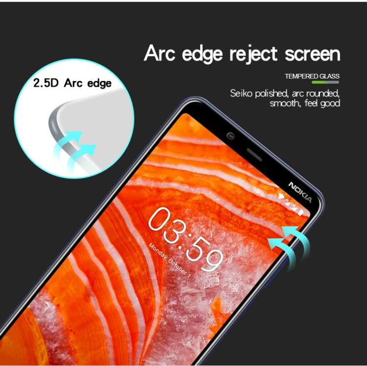 MOFI 9H 2.5D Anti-fall Full Screen Tempered Glass Film for Nokia 3.1 Plus (Black) - Nokia Tempered Glass by MOFI | Online Shopping UK | buy2fix