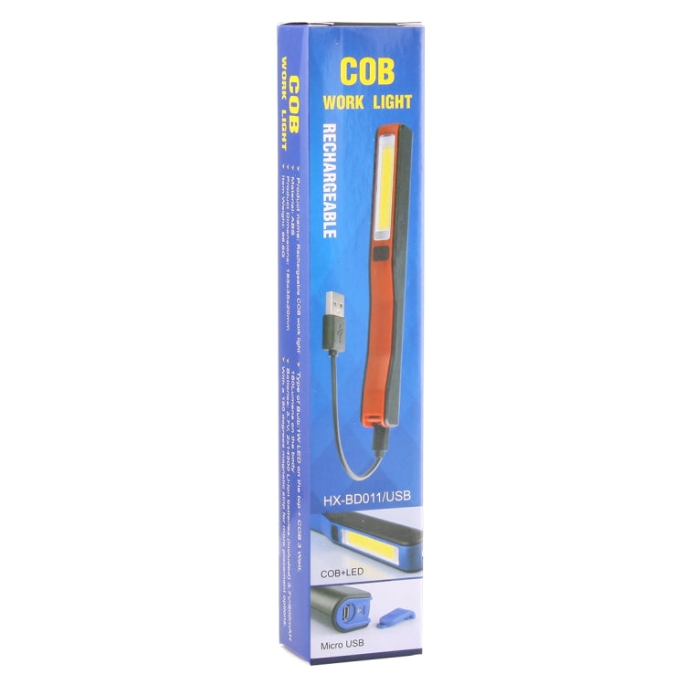 100LM High Brightness Pen Shape Work Light / Flashlight, White Light, COB LED 2-Modes with 90 Degree Rotatable Magnetic Pen Clip(Blue) - LED Flashlight by buy2fix | Online Shopping UK | buy2fix