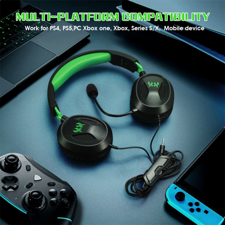 KOTION EACH G3100 Stereo Bass Gaming Headset with Omni-directional Mic,Cable Length: 1.7m(Black+Green) - Multimedia Headset by KOTION EACH | Online Shopping UK | buy2fix