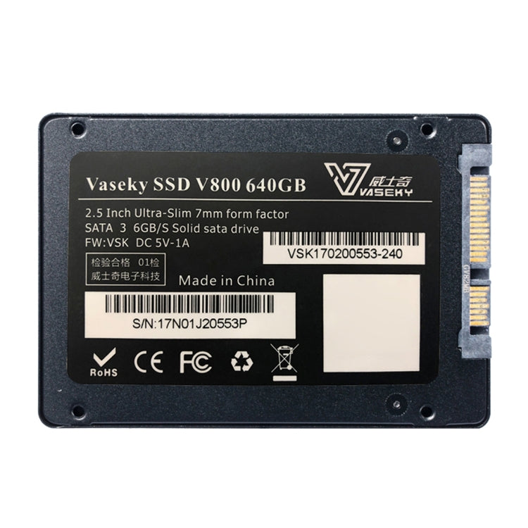 Vaseky V800 512GB 2.5 inch SATA3 6GB/s Ultra-Slim 7mm Solid State Drive SSD Hard Disk Drive for Desktop, Notebook - Solid State Drives by Vaseky | Online Shopping UK | buy2fix