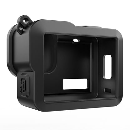 For GoPro HERO 2024 PULUZ Silicone Protective Case Side Interface Cover with Wrist Strap & Lens Cover (Black) - Silicone Cases by PULUZ | Online Shopping UK | buy2fix