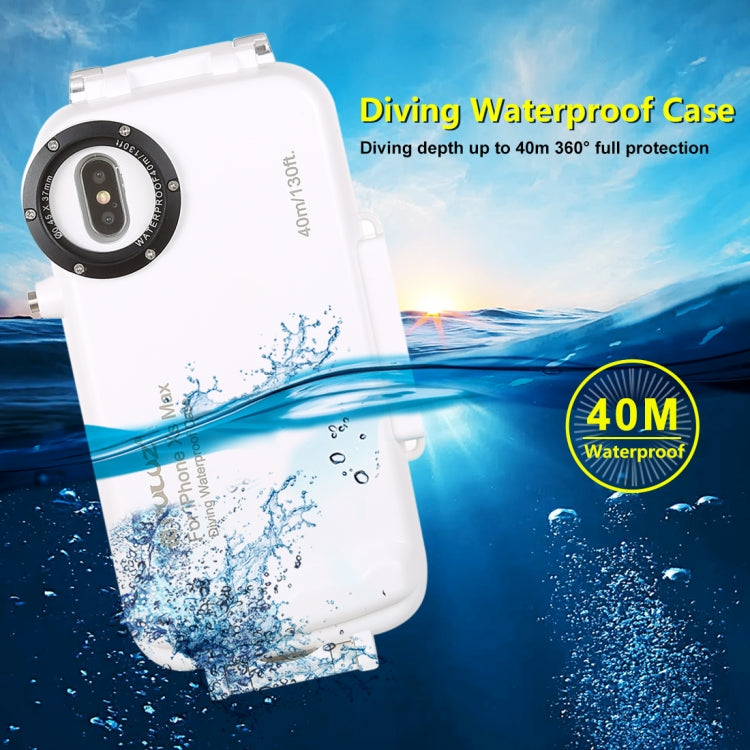 For iPhone XS Max PULUZ 40m/130ft Waterproof Diving Case, Photo Video Taking Underwater Housing Cover(White) - More iPhone Cases by PULUZ | Online Shopping UK | buy2fix