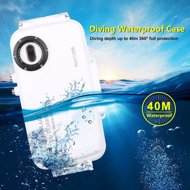 PULUZ PULUZ 40m/130ft Waterproof Diving Case for Huawei P20, Photo Video Taking Underwater Housing Cover(White) - Huawei Cases by PULUZ | Online Shopping UK | buy2fix