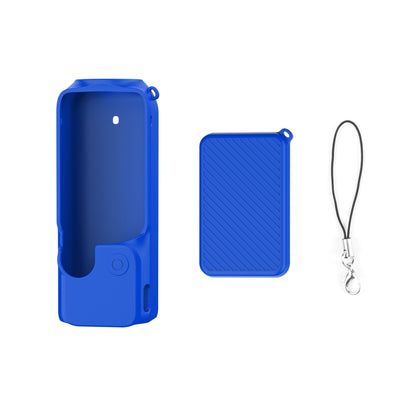 For DJI OSMO Pocket 3 PULUZ  2 in 1 Silicone Cover Case Set with Strap (Blue) - Case & Bags by PULUZ | Online Shopping UK | buy2fix