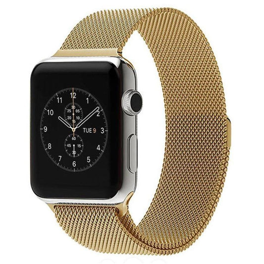 For Apple Watch 42mm Milanese Loop Magnetic Stainless Steel Watch Band(Gold) - Watch Bands by buy2fix | Online Shopping UK | buy2fix