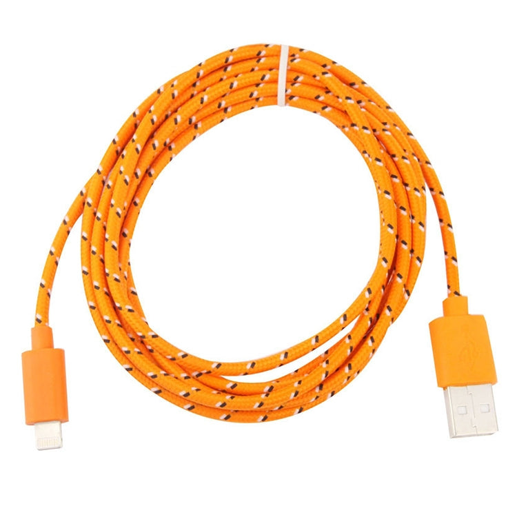 2m Nylon Netting USB Data Transfer Charging Cable For iPhone, iPad(Orange) - Normal Style Cable by buy2fix | Online Shopping UK | buy2fix