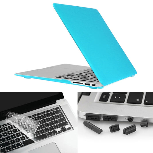 ENKAY for Macbook Air 11.6 inch (US Version) / A1370 / A1465 Hat-Prince 3 in 1 Frosted Hard Shell Plastic Protective Case with Keyboard Guard & Port Dust Plug(Blue) - MacBook Air Cases by ENKAY | Online Shopping UK | buy2fix