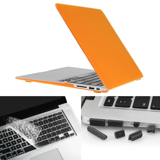 ENKAY for Macbook Air 13.3 inch (US Version) / A1369 / A1466 Hat-Prince 3 in 1 Frosted Hard Shell Plastic Protective Case with Keyboard Guard & Port Dust Plug(Orange) - MacBook Air Cases by ENKAY | Online Shopping UK | buy2fix