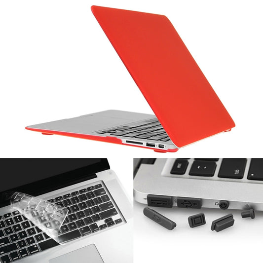 ENKAY for Macbook Air 13.3 inch (US Version) / A1369 / A1466 Hat-Prince 3 in 1 Frosted Hard Shell Plastic Protective Case with Keyboard Guard & Port Dust Plug(Red) - MacBook Air Cases by ENKAY | Online Shopping UK | buy2fix