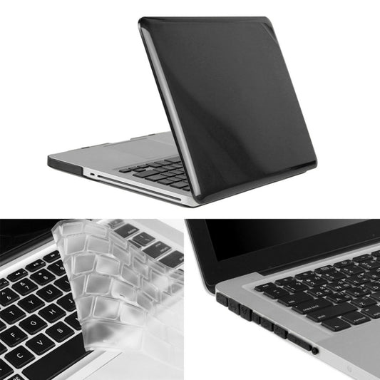 ENKAY for Macbook Pro 15.4 inch (US Version) / A1286 Hat-Prince 3 in 1 Crystal Hard Shell Plastic Protective Case with Keyboard Guard & Port Dust Plug(Black) - MacBook Pro Cases by ENKAY | Online Shopping UK | buy2fix