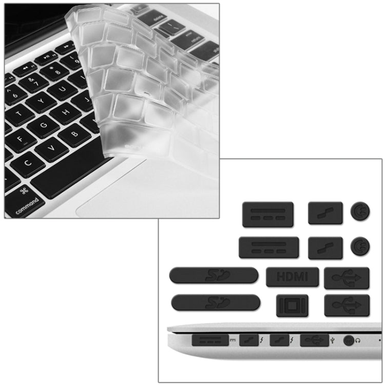 ENKAY for Macbook Pro Retina 15.4 inch (US Version) / A1398 Hat-Prince 3 in 1 Crystal Hard Shell Plastic Protective Case with Keyboard Guard & Port Dust Plug(Black) - MacBook Pro Cases by ENKAY | Online Shopping UK | buy2fix