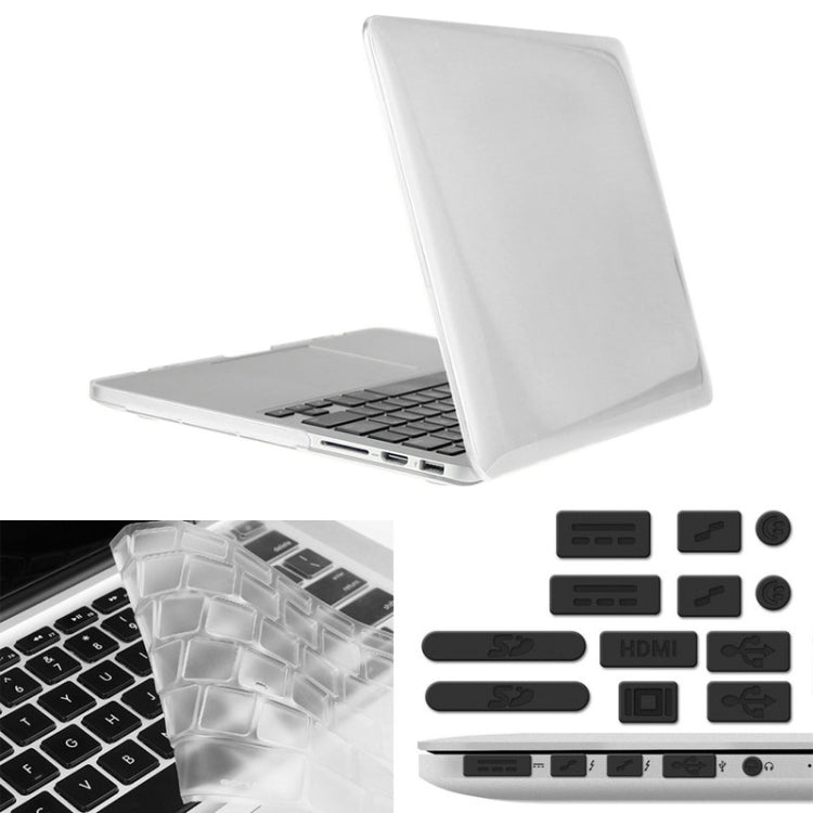 ENKAY for Macbook Pro Retina 15.4 inch (US Version) / A1398 Hat-Prince 3 in 1 Crystal Hard Shell Plastic Protective Case with Keyboard Guard & Port Dust Plug(White) - MacBook Pro Cases by ENKAY | Online Shopping UK | buy2fix