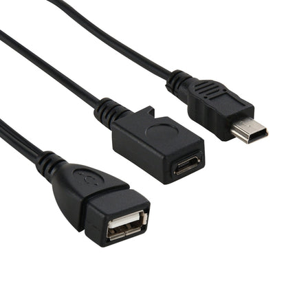 USB 2.0 Female to Mini USB AM + Micro 5 Pin AF Cable, Length: 20cm - USB Cable by buy2fix | Online Shopping UK | buy2fix