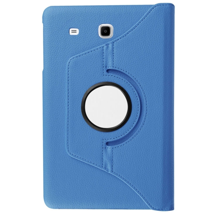 Litchi Texture Horizontal Flip Solid Color Leather Case with 360 Degrees Rotation Holder for Galaxy Tab E 9.6 / T560 / T561(Blue) - Other Galaxy Tab PC by buy2fix | Online Shopping UK | buy2fix