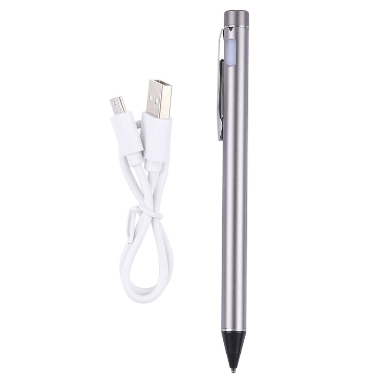 Universal Rechargeable Capacitive Touch Screen Stylus Pen with 2.3mm Superfine Metal Nib, For iPhone, iPad, Samsung, and Other Capacitive Touch Screen Smartphones or Tablet PC(Grey) - Stylus Pen by buy2fix | Online Shopping UK | buy2fix