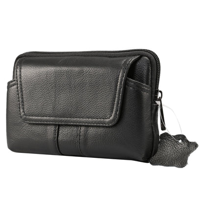 6.0 inch and Below Universal Genuine Leather Men Horizontal Style Case Waist Bag with Belt Hole, For Sony, Huawei, Meizu, Lenovo, ASUS, Cubot, Oneplus, Xiaomi, Ulefone, Letv, DOOGEE, Vkworld, and other Smartphones(Black) - More iPhone Cases by buy2fix | Online Shopping UK | buy2fix