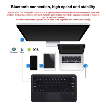 HB119B 10 inch Universal Tablet Wireless Bluetooth Keyboard with Touch Panel (White) - Universal Keyboard by buy2fix | Online Shopping UK | buy2fix