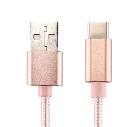 Knit Texture USB to USB-C / Type-C Data Sync Charging Cable, Cable Length: 1m, 3A Total Output, 2A Transfer Data(Rose Gold) - USB-C & Type-C Cable by buy2fix | Online Shopping UK | buy2fix