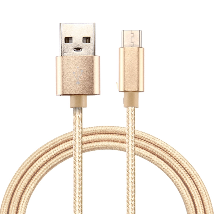 Knit Texture USB to USB-C / Type-C Data Sync Charging Cable, Cable Length: 3m, 3A Total Output, 2A Transfer Data(Gold) - USB-C & Type-C Cable by buy2fix | Online Shopping UK | buy2fix