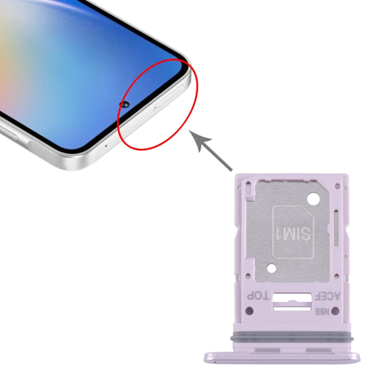 For Samsung Galaxy A35 SM-A356B Original SIM Card Tray + SIM / Micro SD Card Tray (Purple) - Card Socket by buy2fix | Online Shopping UK | buy2fix