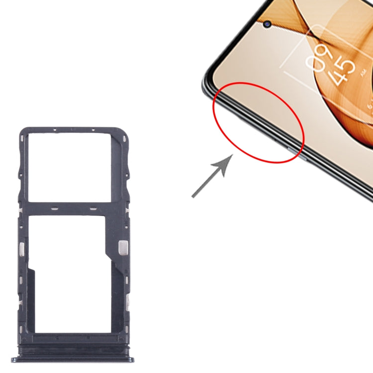 For TCL 20s Original SIM Card Tray + Micro SD Card Tray (Black) - For TCL by buy2fix | Online Shopping UK | buy2fix