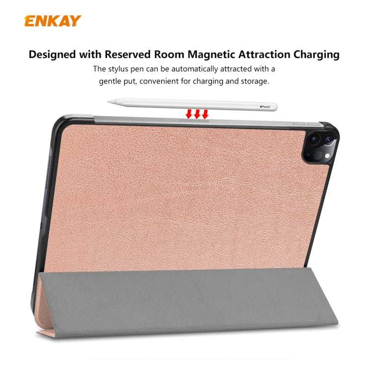 For iPad Pro 11 2022 / 2020 / 2021 ENKAY ENK-8001 Denim Pattern Horizontal Flip Leather Smart Tablet Case with Holder(Pink) - iPad Pro 11 (2020) Cases by ENKAY | Online Shopping UK | buy2fix