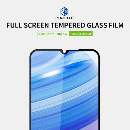 For Xiaomi RedMi 10X 5G PINWUYO 9H 2.5D Full Screen Tempered Glass Film(Black) -  by PINWUYO | Online Shopping UK | buy2fix