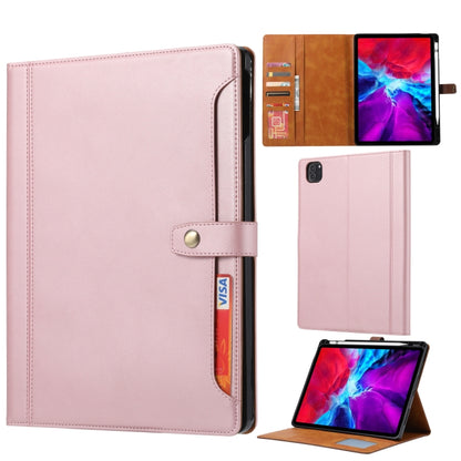 For iPad Air 11 2024 / Air 2022/2020 10.9 Calf Texture Double Fold Clasp Leather Tablet Case(Rose Gold) - iPad Air (2022) / (2020) 10.9 Cases by buy2fix | Online Shopping UK | buy2fix