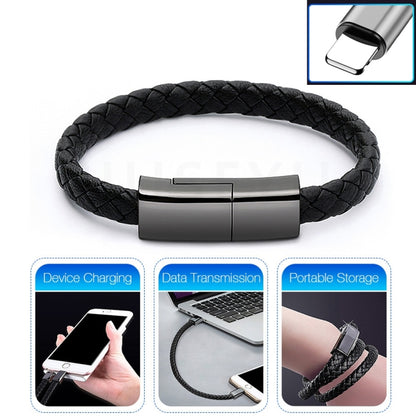 XJ-28 3A USB to 8 Pin Creative Bracelet Data Cable, Cable Length: 22.5cm(White) - Multifunction Cable by buy2fix | Online Shopping UK | buy2fix