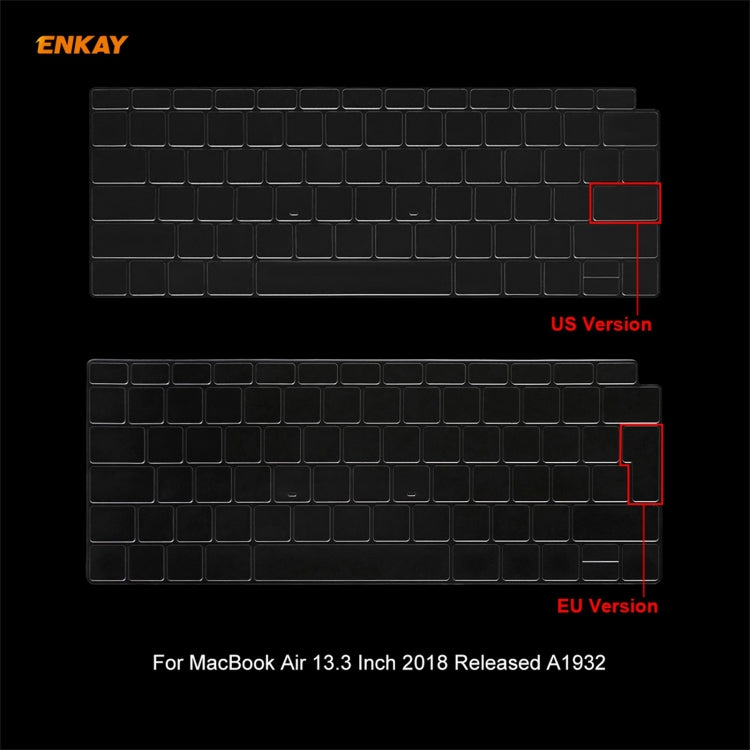 ENKAY 3 in 1 Crystal Laptop Protective Case + US Version TPU Keyboard Film + Anti-dust Plugs Set for MacBook Air 13.3 inch A1932 (2018)(Orange) - MacBook Air Cases by WIWU | Online Shopping UK | buy2fix