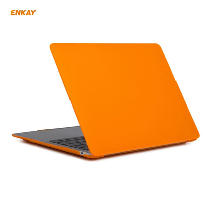 ENKAY 3 in 1 Matte Laptop Protective Case + US Version TPU Keyboard Film + Anti-dust Plugs Set for MacBook Air 13.3 inch A1932 (2018)(Orange) - MacBook Air Cases by ENKAY | Online Shopping UK | buy2fix