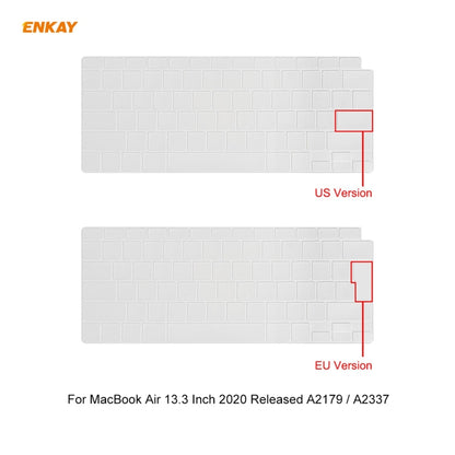 ENKAY 3 in 1 Matte Laptop Protective Case + US Version TPU Keyboard Film + Anti-dust Plugs Set for MacBook Air 13.3 inch A2179 & A2337 (2020)(Grey) - MacBook Air Cases by ENKAY | Online Shopping UK | buy2fix